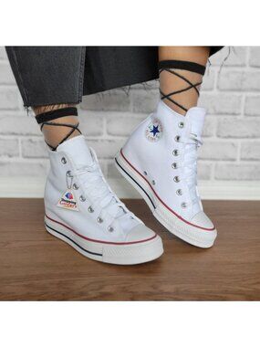 ⭐Converse Chuck Taylor Wedge Platform Sz 8.5 Womens Shoes Sneakers White A11908C